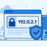 Виділений IP-адрес сайту з замком та сервером на фоні