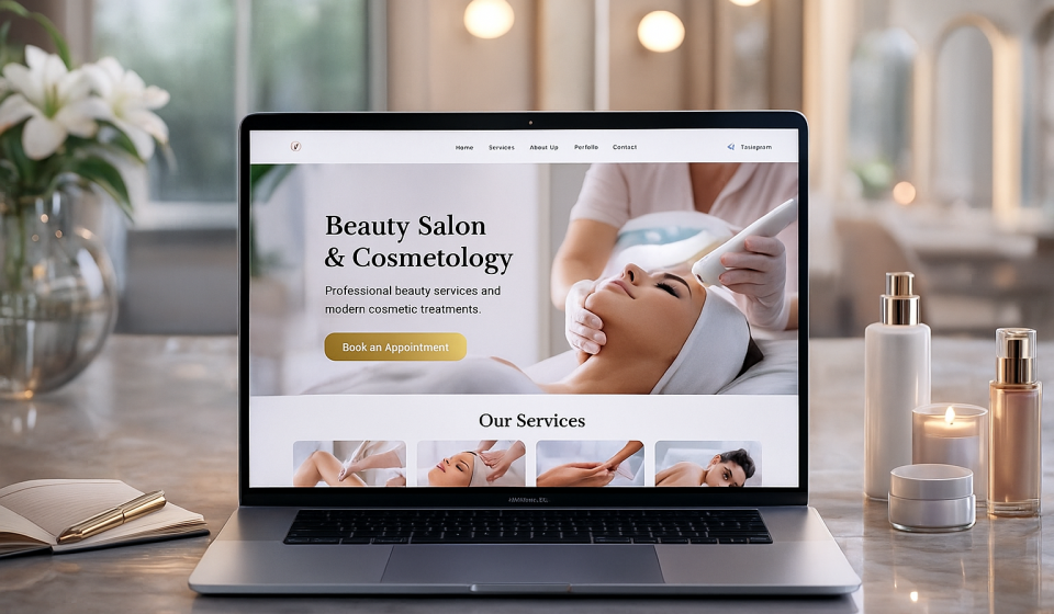Створення сайту для салону краси та косметолога — сучасне широке зображення без тексту