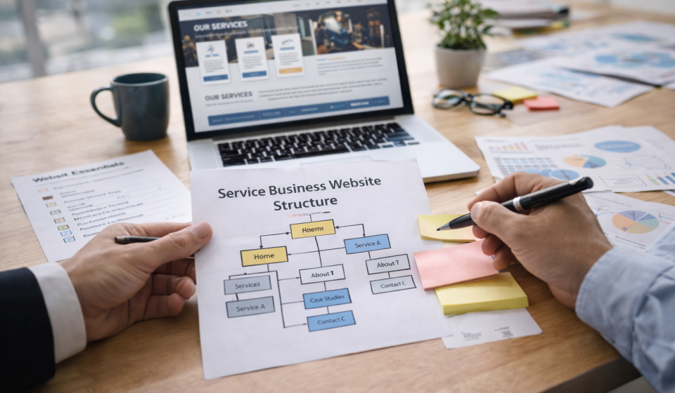 Планування структури сайту для сервісного бізнесу та схема розділів вебсайту