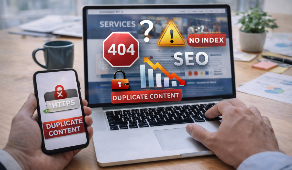 Технічні помилки сайту що негативно впливають на SEO та індексацію в Google